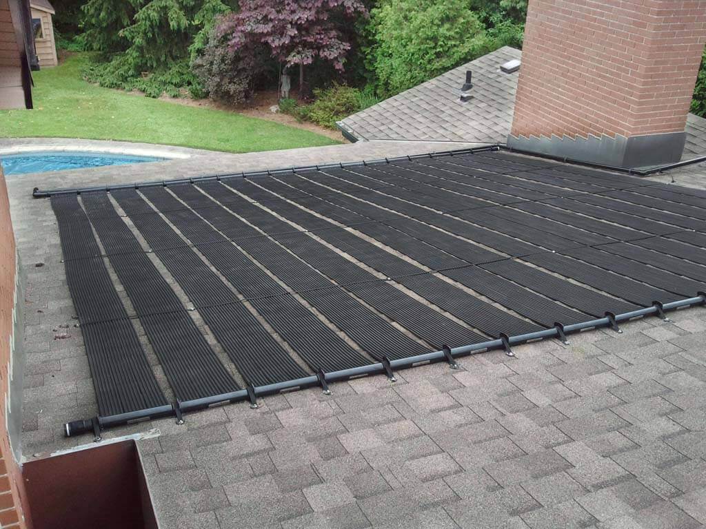 installing solar pool heater on roof